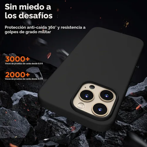 Vista 6 de Funda de silicona para iPhone 13 Pro, funda para teléfono, color Negro