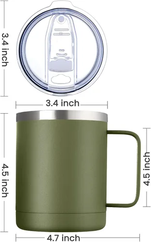 Vista 4 de MEWAY - Taza de café con asa, vaso térmico