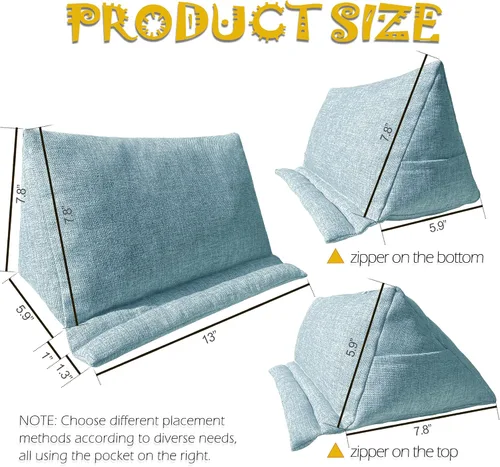 Vista 3 de Soporte para tableta para leer en la cama, soporte de almohada para lector de regazo, accesorios regalos para amantes de los libros lectores Azul