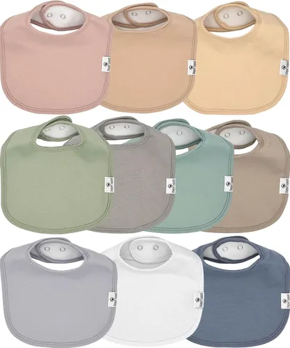 Vista 22 de Diaper Squad 10-Pack Organic Cotton Baby Bibs for Baby Boy, Girl
