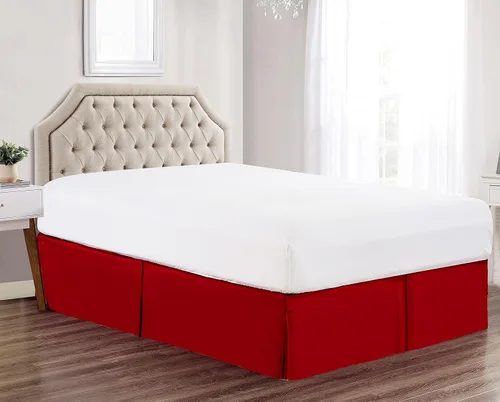 Vista 10 de Sheets & Beyond Falda de cama plisada de microfibra cepillada sólida súper suave de 14 pulgadas, con volantes (tamaño individual, beige)