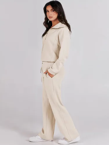 Vista 3 de ANRABESS Women 2 Piece Outfits Sweatsuit Set 2023 Fall Oversized Half Zip Sweatshirt Wide Leg Sweatpant Lounge Set Tracksuit