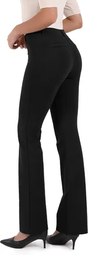 Vista 4 de ODODOS Pantalones de vestir clásicos de pierna recta para mujer, bolsillos sintéticos, pantalones de trabajo casuales, entrepierna de 293133 pulgadas