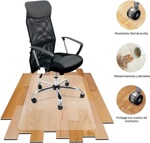 Vista 6 de Azadx - Alfombrilla pequeña de plástico transparente para silla de oficina o computadora, protectora de suelos de madera dura, fácil deslizamiento