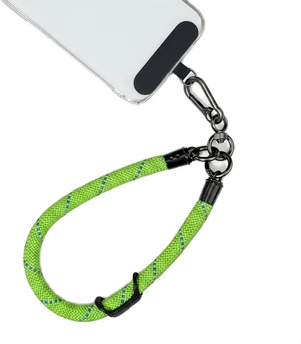 Vista 7 de Correa de muñeca para teléfono celular, correa de muñeca para teléfono celular alrededor de la mano con parche de cordón (negro reflectante)