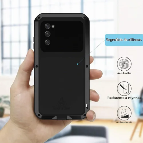 Vista 7 de LOVE MEI Funda militar resistente para Samsung Galaxy S20 FE 5G, con protector de pantalla de vidrio templado, a prueba de golpes, a prueba de Negro