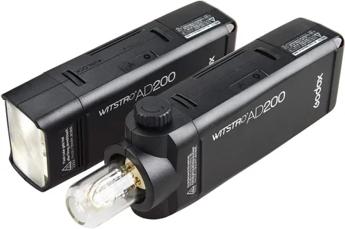 Vista 5 de Godox AD200 200Ws 2.4G TTL Flash estroboscópico 1/8000 HSS monoluz inalámbrica con batería de litio de 2900 mAh y bombilla sin pantalla/cabezal