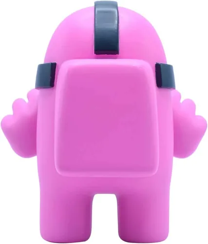 Vista 4 de Among Us Series 2 7″ Pink Crewmate con máscara de hockey - Figura coleccionable oficial de Just Toys
