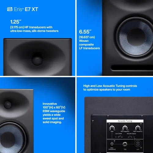 Vista 5 de PreSonus Eris E7 XT - Monitor de estudio activo de 2 vías con guía de onda EBM (Paquete de 1)