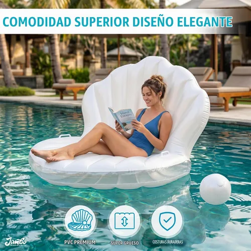 Vista 8 de JAMBO Tanning Pool Lounger Float, Inflatable Sun Tanning Pool Float estilo 2