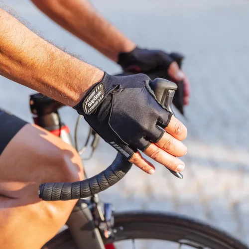 Vista 4 de GripGrab ProGel - Guantes acolchados de medio dedo para ciclismo de verano, guantes de ciclismo para hombres, guantes de ciclismo sin dedos