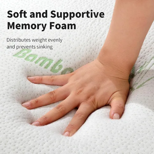 Vista 6 de HOMBYS Cubrecolchón de espuma viscoelástica para cama de masaje con rayón refrescante derivado de bambú, cubrecolchón de mesa de cama con pestañas