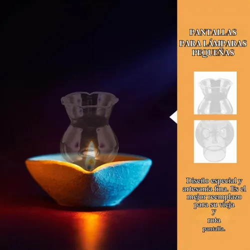 Vista 9 de Uonlytech Reemplazo de pantalla de lámpara de vidrio resistente a altas temperaturas, cubierta superior de lámpara de queroseno, chimenea