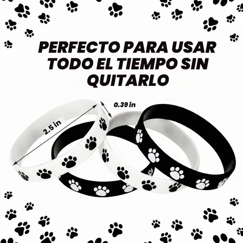 Vista 4 de Funtery Pulsera de silicona con estampado de patas, 100
