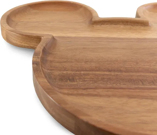 Vista 5 de PICNIC TIME Disney Mickey Mouse - Tabla de servir de acacia de 16 pulgadas con ranura, madera de acacia