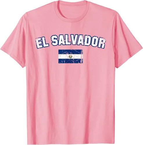 Vista 67 de EL SALVADOR Bandera Vintage Hombres Mujeres Niños Camiseta EL SALVADOR
