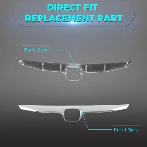 Vista 3 de Rejilla cromada delantera compatible con Honda Civic Hybrid 71122SNAA50 HO1210127 2009-2011