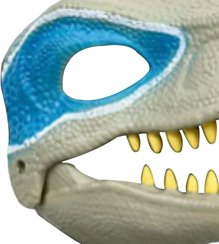 Vista 3 de Máscara de dinosaurio con mandíbula móvil, novedosa máscara de dragón de látex para escenario de vestir