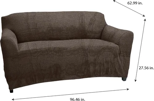 Vista 3 de Home Details Funda protectora elástica para muebles, buena para pelo y derrames de perros, lavable a máquina, sofá, marrón