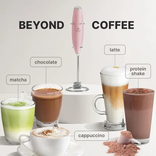 Vista 578 de Zulay Milk Boss Espumador de leche potente manual, hace espuma para latte, batidor para mezclar bebidas, café, miniespumador para capuchino, frappé