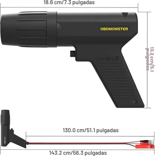 Vista 5 de Pistola de sincronización automotriz de 12V, pistola de sincronización de encendido inductiva para motores de gasolina de 2 y 4 tiempos