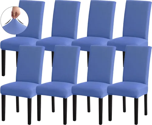 Vista 69 de Sufdari Juego de 2 fundas para sillas de comedor, fundas para sillas de cocina, fundas para sillas Parsons, protectores de sillas de elastano
