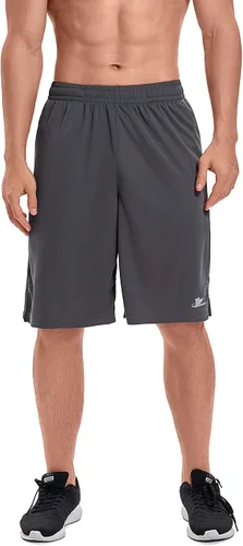 Vista 2 de DEVOROPA Men's Athletic Basketball Shorts Loose-Fit Performance Sports Workout Shorts Zipper Pockets
