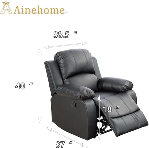 Vista 2 de A Ainehome Sofá reclinable de lujo, juego de muebles de sala de estar, sofá reclinable para caravana, sofá biplaza reclinable, para sala de estar