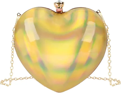 Vista 10 de Goclothod Bolso de mano en forma de corazón para mujer, bolso de hombro de terciopelo, bolsos de noche Negro