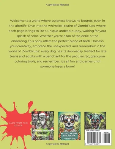 Vista 2 de Zombie Pups - The Tail-Wagging Dead Coloring Book for Adults Anxiety Coloring Book for Calm Adults