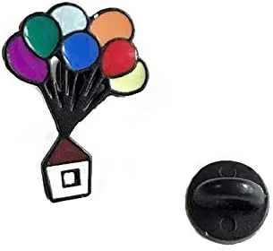 Vista 4 de Flairs New York - Broche de solapa esmaltado hecho a mano, Casa de globos hacia arriba
