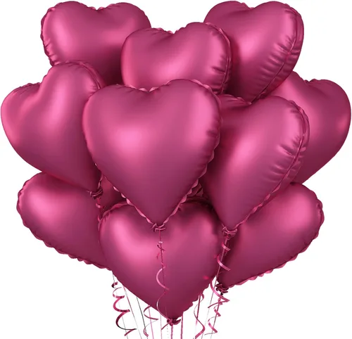 Vista 14 de Globos de corazón azul bebé, 10 piezas de globos en forma de corazón azul claro y blanco pastel, globos de papel de aluminio blanco arena crema