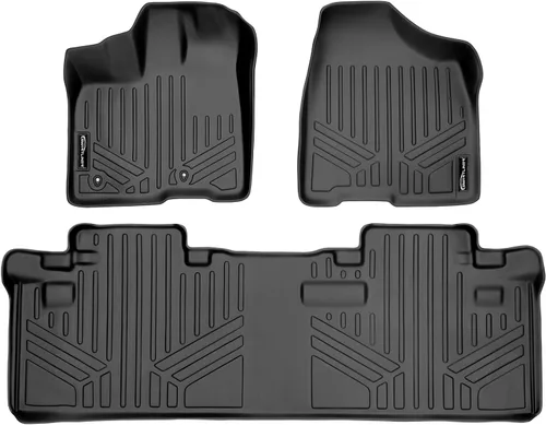 Vista 28 de MAXLINER - Juego de tapetes de piso de ajuste personalizado de 3 filas para Toyota Sienna 2011-2012