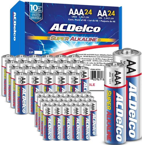 Vista 10 de Powermax ACDelco 84 pilas alcalinas, 40 AA, 36 triples AAA, 8 unidades de 9 voltios, paquete combinado de baterías para el hogar y la oficina