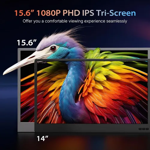 Vista 5 de QQH - Extensor de pantalla para laptop, 15.6" 1080P Ultra-Slim Laptop