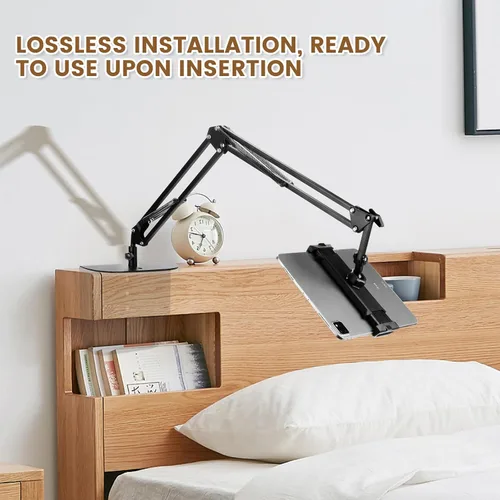 Vista 7 de Soporte para tablet para cabecero de cama, sofá, escritorio, soporte ajustable de 360° para teléfono y tableta, con manos libres, cómoda