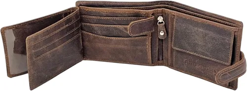 Vista 2 de StarHIDE - Cartera de piel con bloqueo RFID para hombre, con ventana de identificación y monedero, color marrón