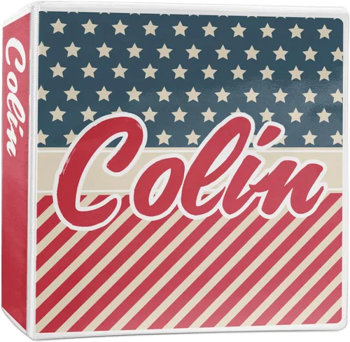 Vista 8 de Carpeta personalizada de 3 anillas con estrellas y rayas, 1 pulgada