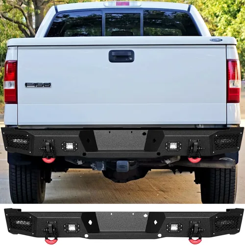 Vista 12 de Vijay Parachoques trasero para Ford F150 1992-1997 con luces y anillos en D