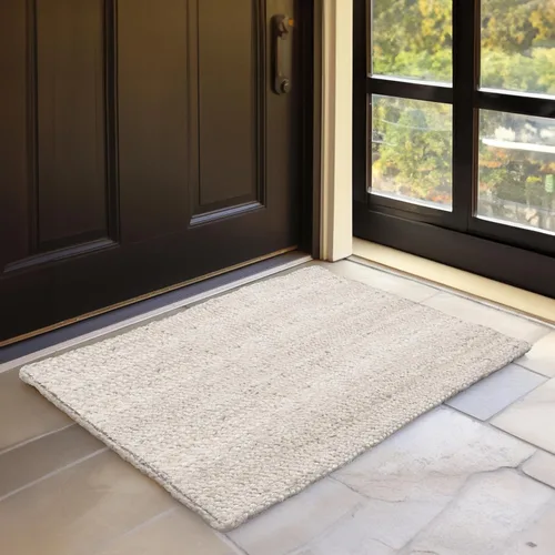 Vista 6 de Homemonde - Alfombra de yute, 2'x3', rectangular, decoración bohemia para el hogar, alfombra reversible y trenzada tejida a mano, estilo rústico