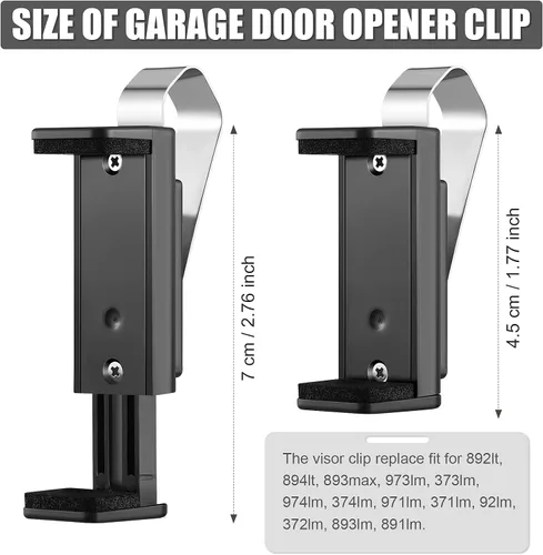 Vista 2 de Ferraycle 1 Pieza Clip Universal para Abridor de Puerta de Garaje Clip para Visera Remota de Garaje de Carro Compatible con Liftmaster, Sears