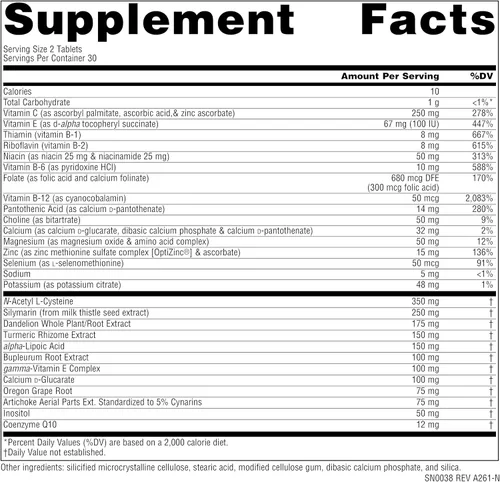 Vista 2 de Source Naturals Liver Guard - Silimarina, CoQ10, complejo de N-acetil cisteína - 60 Tabletas