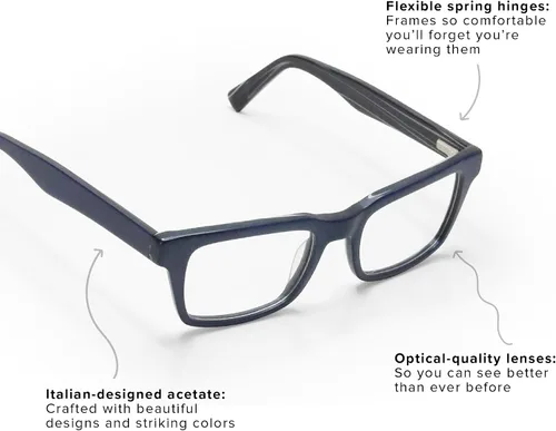 Vista 3 de eyebobs Fare n Square Wide Traditional and Blue Light Reading Glasses Tortuga de cristal y tigre