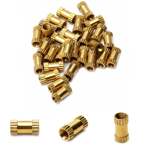 Vista 69 de Tuercas moleteadas de rosca hembra M2x3mm OD Tuercas de inserción roscadas de latón Tuercas de incrustación hidráulicas soldadas juntas Kit surtido