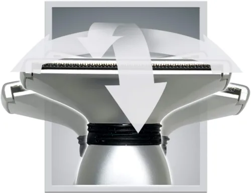 Vista 5 de Platinum Pro by MANGROOMER Nueva afeitadora de espalda con 3 cabezales flexibles de amortiguador, bisagra eléctrica, mango de alcance extremo