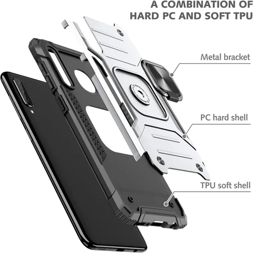 Vista 7 de Dionsibei Funda para Samsung Galaxy A50 A50S A30S, grado militar, soporte integrado con soporte de soporte, resistente, a prueba de golpes, funda