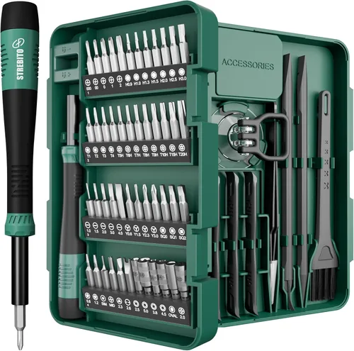 Vista 11 de STREBITO Juego de destornilladores de precisión pequeños de 64 piezas con Torx, Triwing, Pentalobe, kit de herramientas de reparación electrónica
