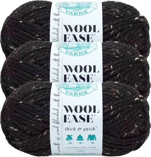 Vista 69 de Lion Brand Yarn - Ovillo de lana Wool-Ease Thick & Quick color fuerza aérea Super Bulky Wool Acrylic Blend Fiber for Soft Hats, Sweaters, Chunky