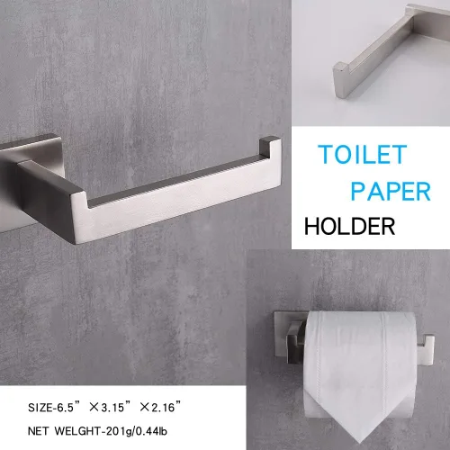 Vista 2 de TASTOS Soporte de Papel Higiénico de Níquel Cepillado, Dispensadores y Colgadores de Rollo de Papel Higiénico Montados en Pared para Baño y Cocina
