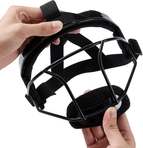 Vista 5 de Softball Face Mask Defense Liner, Includes: 1 Forehead Pad, 2 Side Pads, 2 Chin Cups, 1 Ponytail Strap, 1 Large Super Glue Magic Hook